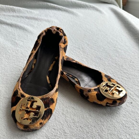 Tory Burch Leopard Ballerina Ballet Flat‎ Women Shoes Size 5M loafers - Picture 1 of 13